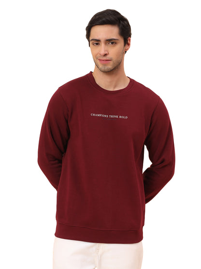 Sweatshirt for Men | Winter Wear Poly Cotton Fabric Pull-On Closure Round Neck Regular Fit Printed Pattern