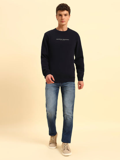 Sweatshirt for Men | Winter Wear Fleece Fabric Pull-On Closure Round Neck Regular Fit Solid Pattern