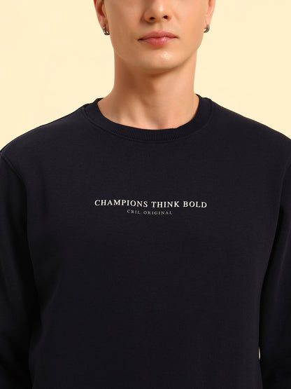 Sweatshirt for Men | Winter Wear Fleece Fabric Pull-On Closure Round Neck Regular Fit Solid Pattern