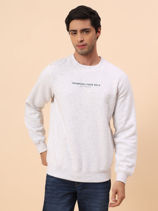 Sweatshirt for Men | Winter Wear Poly Cotton Fabric Pull-On Closure Round Neck Regular Fit Printed Pattern