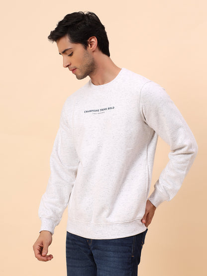 Sweatshirt for Men | Winter Wear Poly Cotton Fabric Pull-On Closure Round Neck Regular Fit Printed Pattern