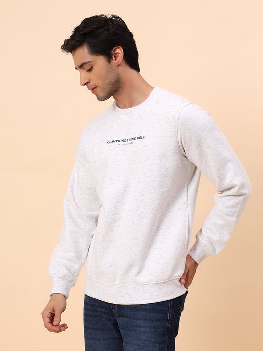 Sweatshirt for Men | Winter Wear Poly Cotton Fabric Pull-On Closure Round Neck Regular Fit Printed Pattern