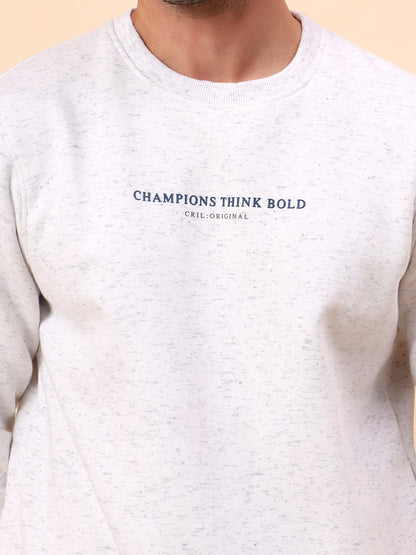 Sweatshirt for Men | Winter Wear Poly Cotton Fabric Pull-On Closure Round Neck Regular Fit Printed Pattern