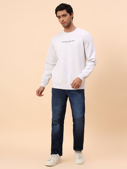 Sweatshirt for Men | Winter Wear Poly Cotton Fabric Pull-On Closure Round Neck Regular Fit Printed Pattern