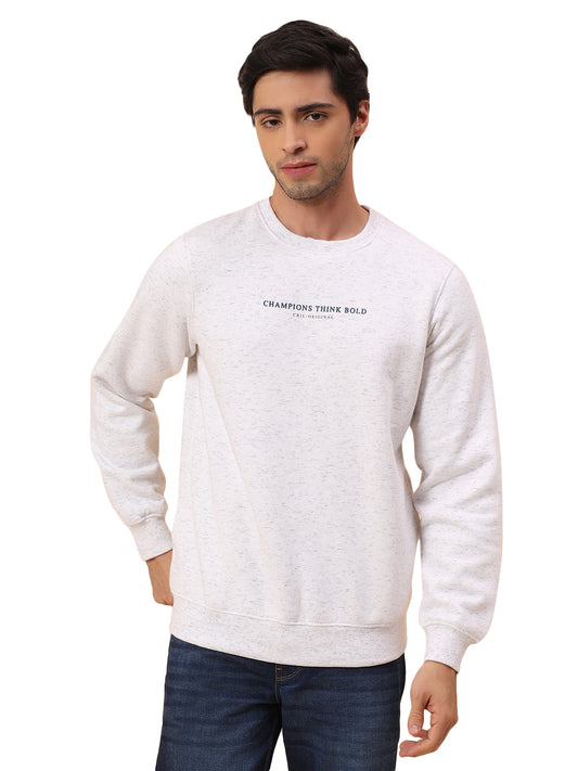 Sweatshirt for Men | Winter Wear Poly Cotton Fabric Pull-On Closure Round Neck Regular Fit Printed Pattern