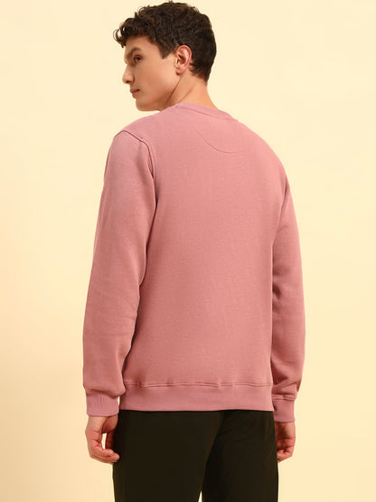 Sweatshirt for Men | Winter Wear Fleece Fabric Pull-On Closure Round Neck Regular Fit Solid Pattern