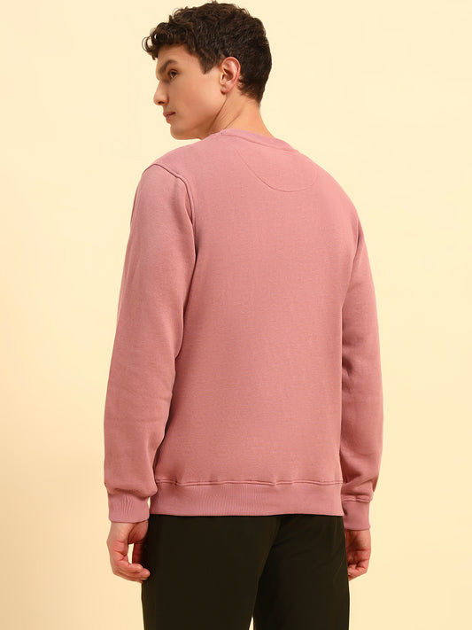Sweatshirt for Men | Winter Wear Fleece Fabric Pull-On Closure Round Neck Regular Fit Solid Pattern
