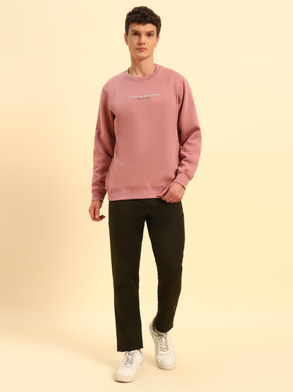 Sweatshirt for Men | Winter Wear Fleece Fabric Pull-On Closure Round Neck Regular Fit Solid Pattern