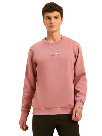 Sweatshirt for Men | Winter Wear Fleece Fabric Pull-On Closure Round Neck Regular Fit Solid Pattern
