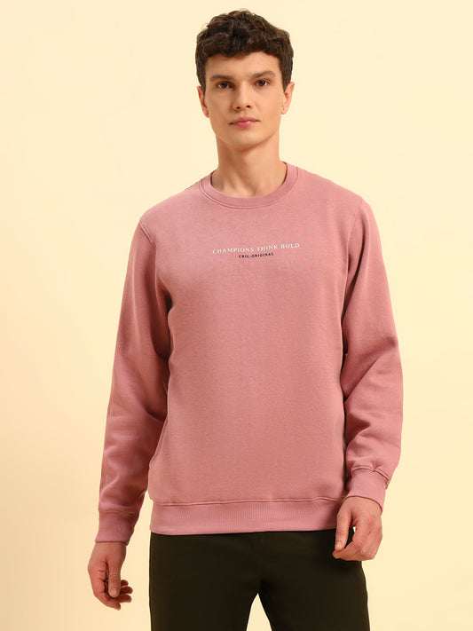 Sweatshirt for Men | Winter Wear Fleece Fabric Pull-On Closure Round Neck Regular Fit Solid Pattern