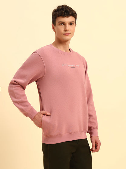 Sweatshirt for Men | Winter Wear Fleece Fabric Pull-On Closure Round Neck Regular Fit Solid Pattern