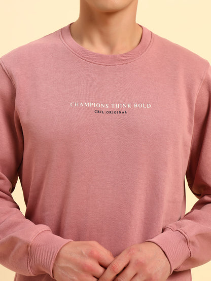 Sweatshirt for Men | Winter Wear Fleece Fabric Pull-On Closure Round Neck Regular Fit Solid Pattern