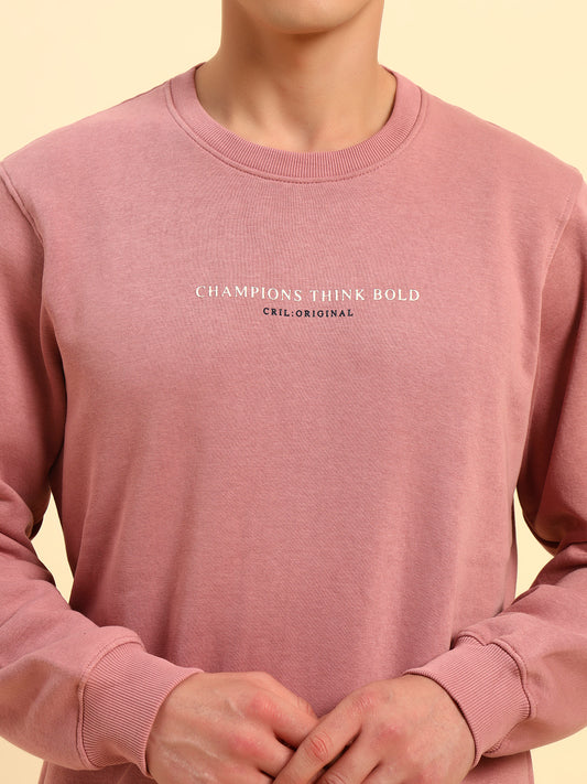 Sweatshirt for Men | Winter Wear Fleece Fabric Pull-On Closure Round Neck Regular Fit Solid Pattern