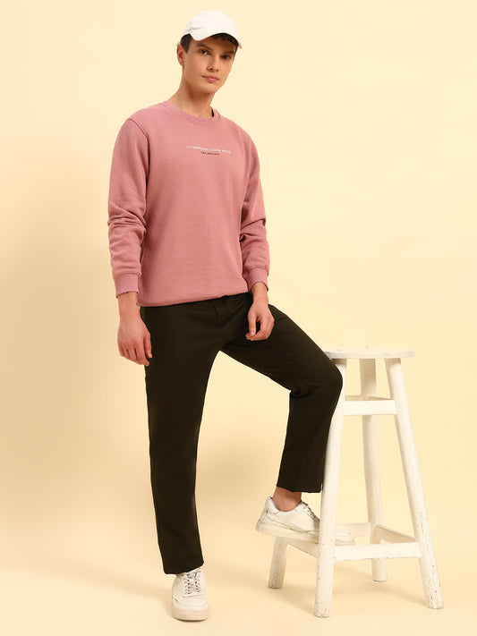 Sweatshirt for Men | Winter Wear Fleece Fabric Pull-On Closure Round Neck Regular Fit Solid Pattern