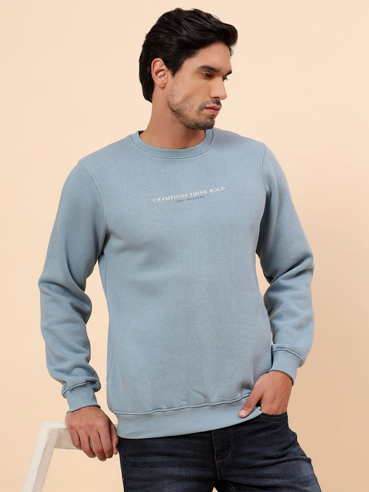 Sweatshirt for Men | Winter Wear Poly Cotton Fabric Pull-On Closure Round Neck Regular Fit Printed Pattern