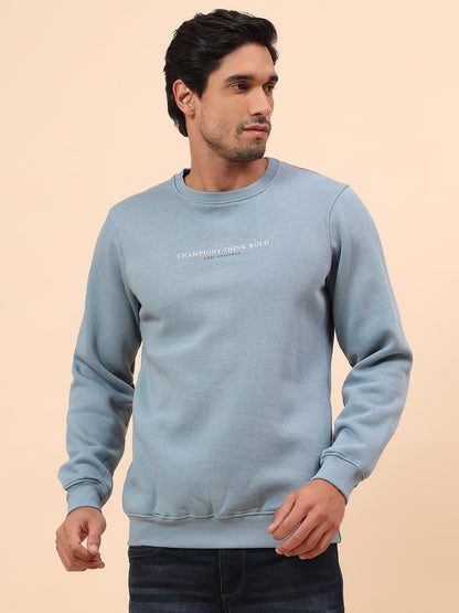 Sweatshirt for Men | Winter Wear Poly Cotton Fabric Pull-On Closure Round Neck Regular Fit Printed Pattern