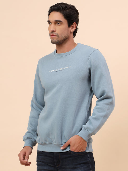 Sweatshirt for Men | Winter Wear Poly Cotton Fabric Pull-On Closure Round Neck Regular Fit Printed Pattern