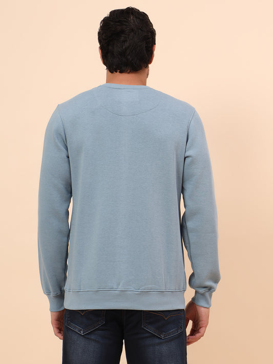 Sweatshirt for Men | Winter Wear Poly Cotton Fabric Pull-On Closure Round Neck Regular Fit Printed Pattern