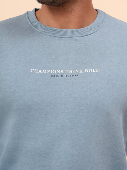 Sweatshirt for Men | Winter Wear Poly Cotton Fabric Pull-On Closure Round Neck Regular Fit Printed Pattern