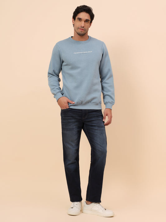 Sweatshirt for Men | Winter Wear Poly Cotton Fabric Pull-On Closure Round Neck Regular Fit Printed Pattern