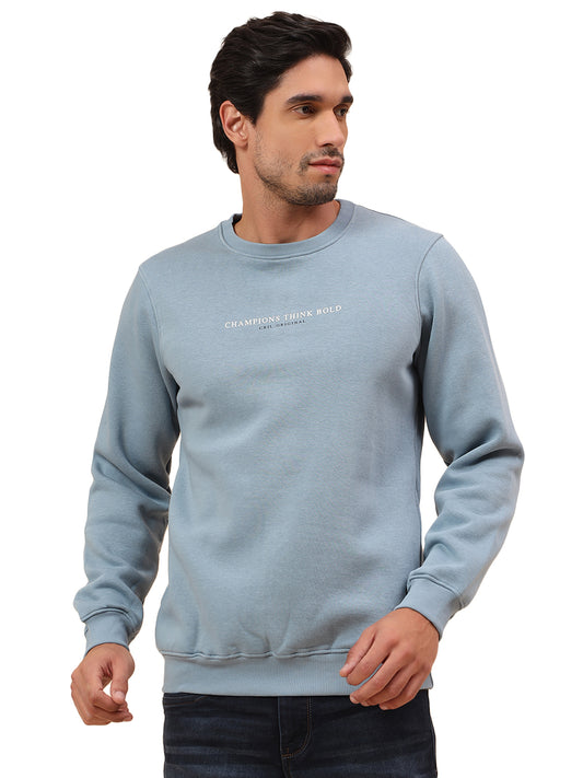 Sweatshirt for Men | Winter Wear Poly Cotton Fabric Pull-On Closure Round Neck Regular Fit Printed Pattern