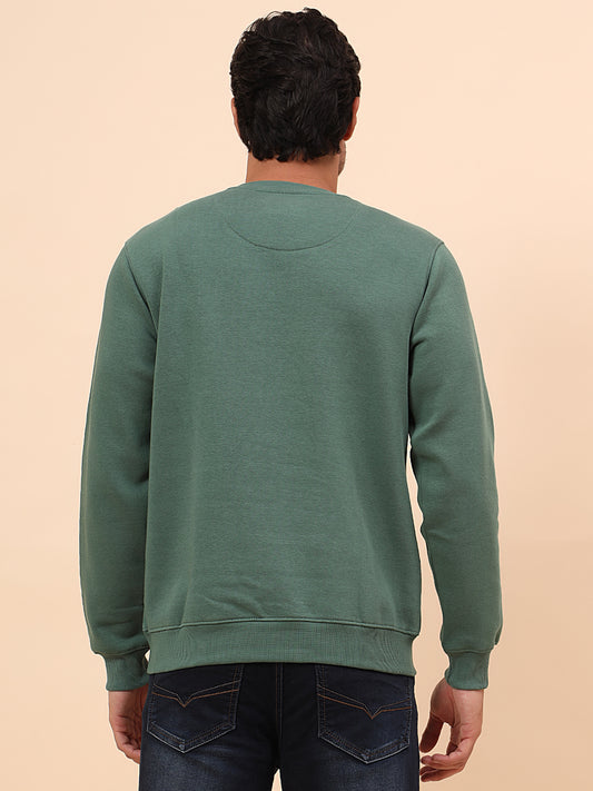 Sweatshirt for Men | Winter Wear Poly Cotton Fabric Pull-On Closure Round Neck Regular Fit Printed Pattern