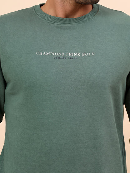 Sweatshirt for Men | Winter Wear Poly Cotton Fabric Pull-On Closure Round Neck Regular Fit Printed Pattern