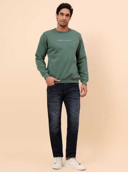 Sweatshirt for Men | Winter Wear Poly Cotton Fabric Pull-On Closure Round Neck Regular Fit Printed Pattern