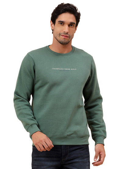 Sweatshirt for Men | Winter Wear Poly Cotton Fabric Pull-On Closure Round Neck Regular Fit Printed Pattern