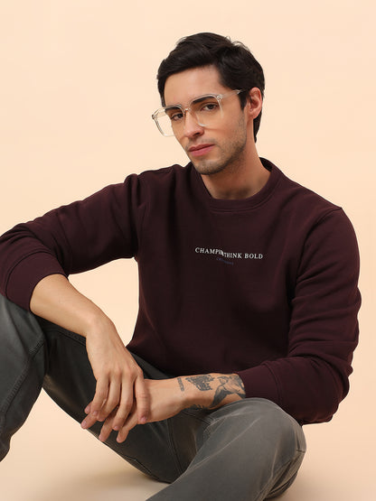 Sweatshirt for Men | Winter Wear Poly Cotton Fabric Pull-On Closure Round Neck Regular Fit Printed Pattern