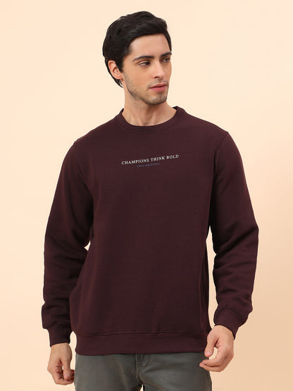 Sweatshirt for Men | Winter Wear Poly Cotton Fabric Pull-On Closure Round Neck Regular Fit Printed Pattern