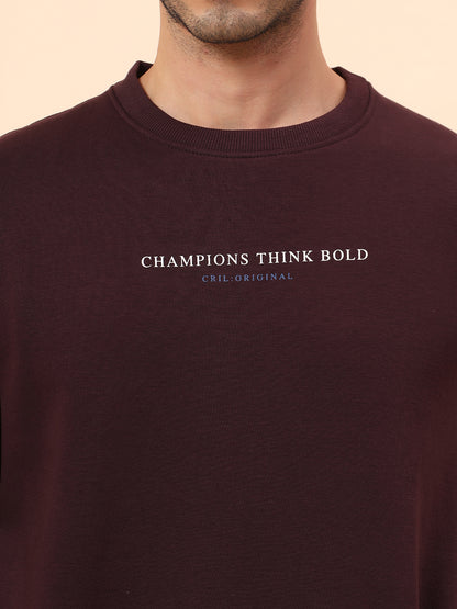 Sweatshirt for Men | Winter Wear Poly Cotton Fabric Pull-On Closure Round Neck Regular Fit Printed Pattern