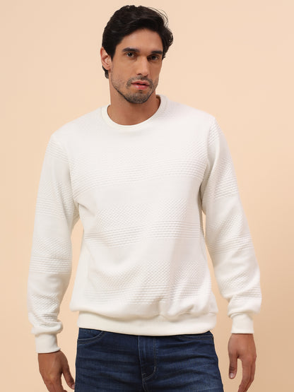Sweatshirt for Men | Winter Wear Poly Cotton Fabric Pull-On Closure Round Neck Regular Fit Solid Pattern