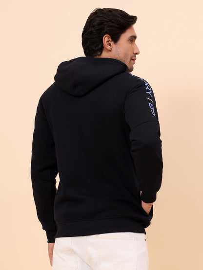 Sweatshirt for Men | Winter Wear Poly Cotton Fabric Zipper Closure Mock Neck Regular Fit Printed Pattern