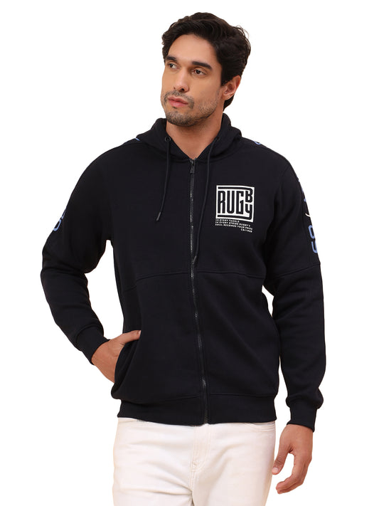 Sweatshirt for Men | Winter Wear Poly Cotton Fabric Zipper Closure Mock Neck Regular Fit Printed Pattern