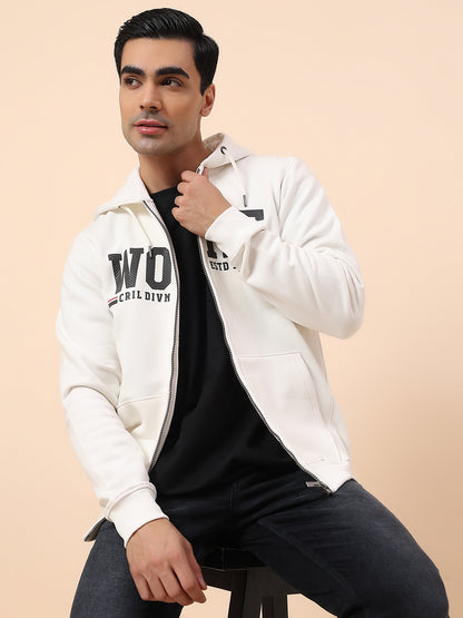 Sweatshirt for Men | Winter Wear Fleece Fabric Closure Hooded Neck Regular Fit Printed Pattern