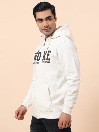 Sweatshirt for Men | Winter Wear Fleece Fabric Closure Hooded Neck Regular Fit Printed Pattern
