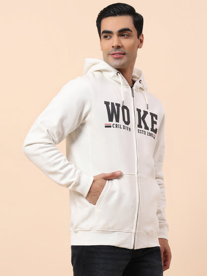 Sweatshirt for Men | Winter Wear Fleece Fabric Closure Hooded Neck Regular Fit Printed Pattern