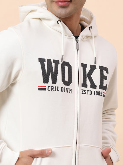 Sweatshirt for Men | Winter Wear Fleece Fabric Closure Hooded Neck Regular Fit Printed Pattern