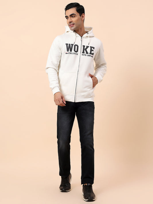 Sweatshirt for Men | Winter Wear Fleece Fabric Closure Hooded Neck Regular Fit Printed Pattern