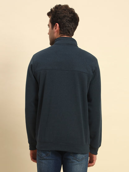 Sweatshirt for Men | Winter Wear Acrylic Fabric Zipper Closure Mock Neck Regular Fit Solid Pattern
