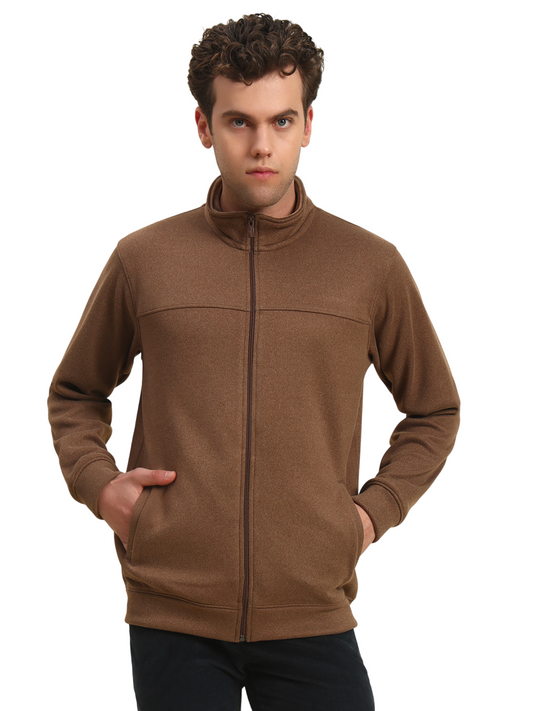 Sweatshirt for Men | Winter Wear Acrylic Fabric Zipper Closure Mock Neck Regular Fit Solid Pattern