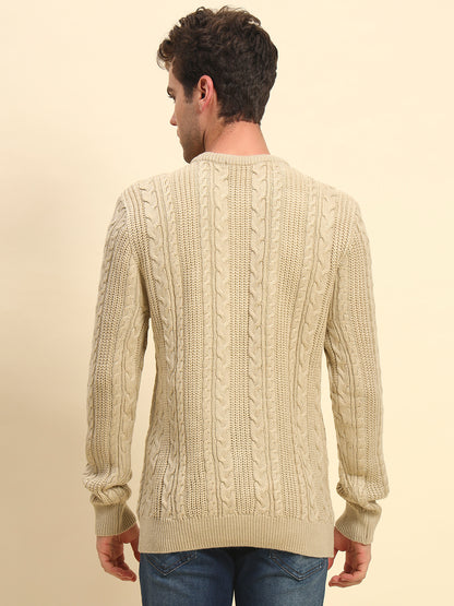 Sweater for Men | Winter Wear Acrylic Fabric Pull-On Closure Round Neck Regular Fit Self Design Pattern