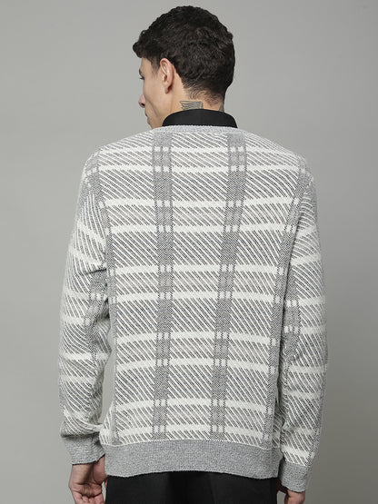 Sweater for Men | Winter Wear 100 % ACRYLIC Fabric Pull-On Closure V-NECK Regular Fit JACQUARD Pattern