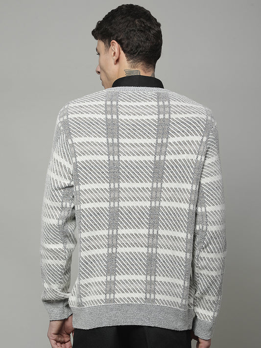 Sweater for Men | Winter Wear 100 % ACRYLIC Fabric Pull-On Closure V-NECK Regular Fit JACQUARD Pattern