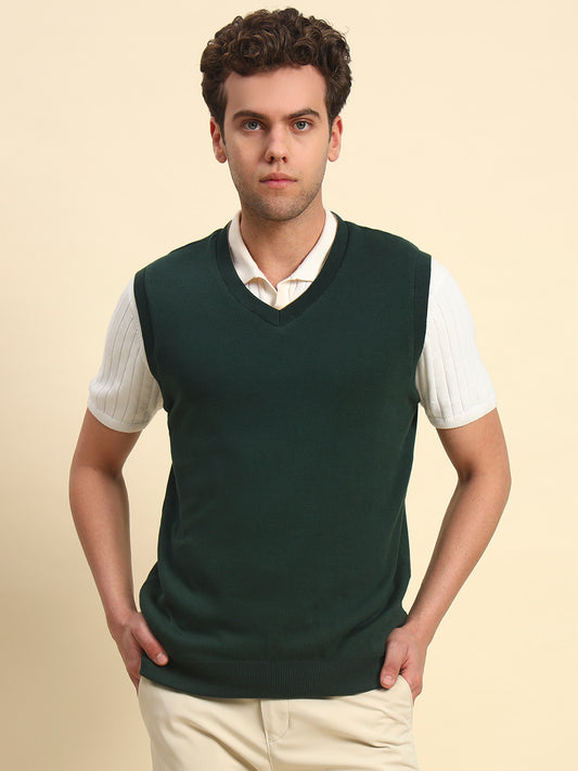 Sweater for Men | Winter Wear Acrylic Fabric Pull-On Closure V-Neck Regular Fit Solid Pattern