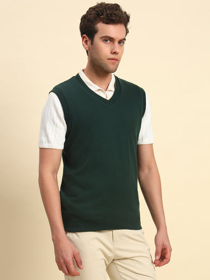 Sweater for Men | Winter Wear Acrylic Fabric Pull-On Closure V-Neck Regular Fit Solid Pattern
