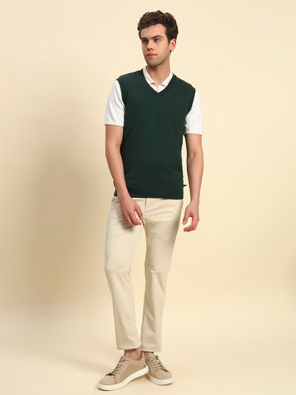 Sweater for Men | Winter Wear Acrylic Fabric Pull-On Closure V-Neck Regular Fit Solid Pattern