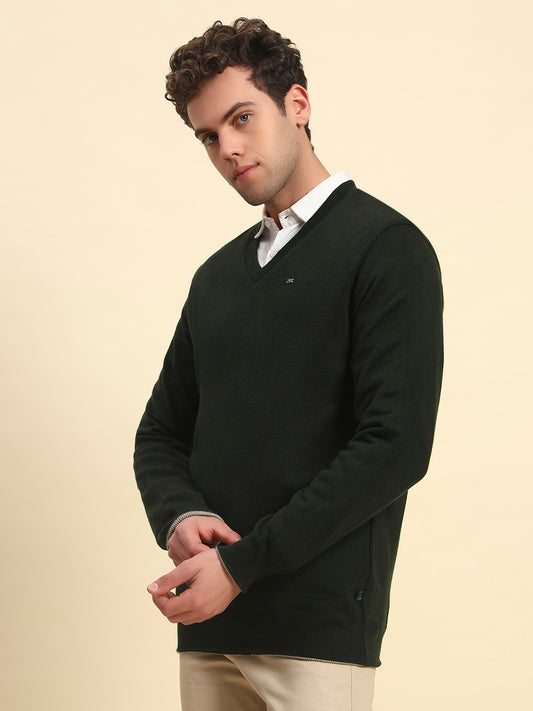 Sweater for Men | Winter Wear Acrylic Fabric Pull-On Closure V-Neck Regular Fit Solid Pattern
