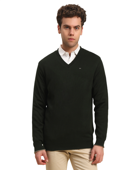 Sweater for Men | Winter Wear Acrylic Fabric Pull-On Closure V-Neck Regular Fit Solid Pattern
